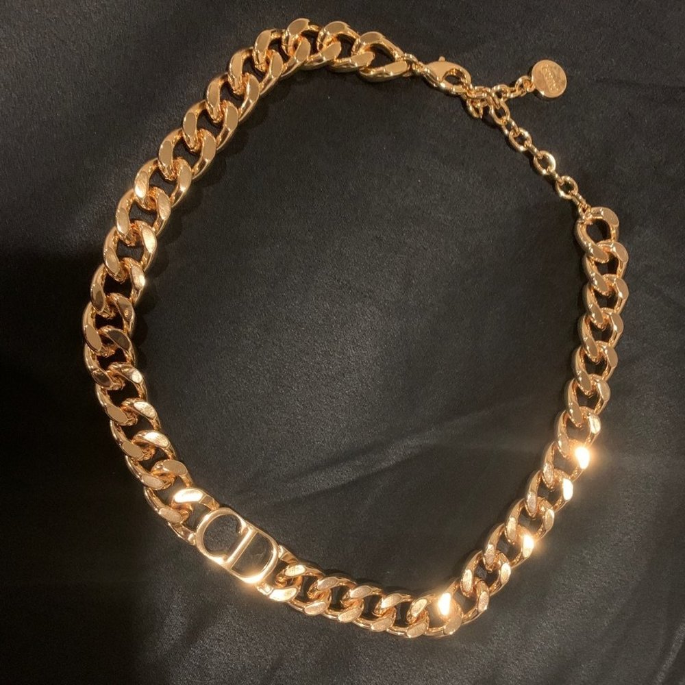 Christian Dior vintage curb chain choker